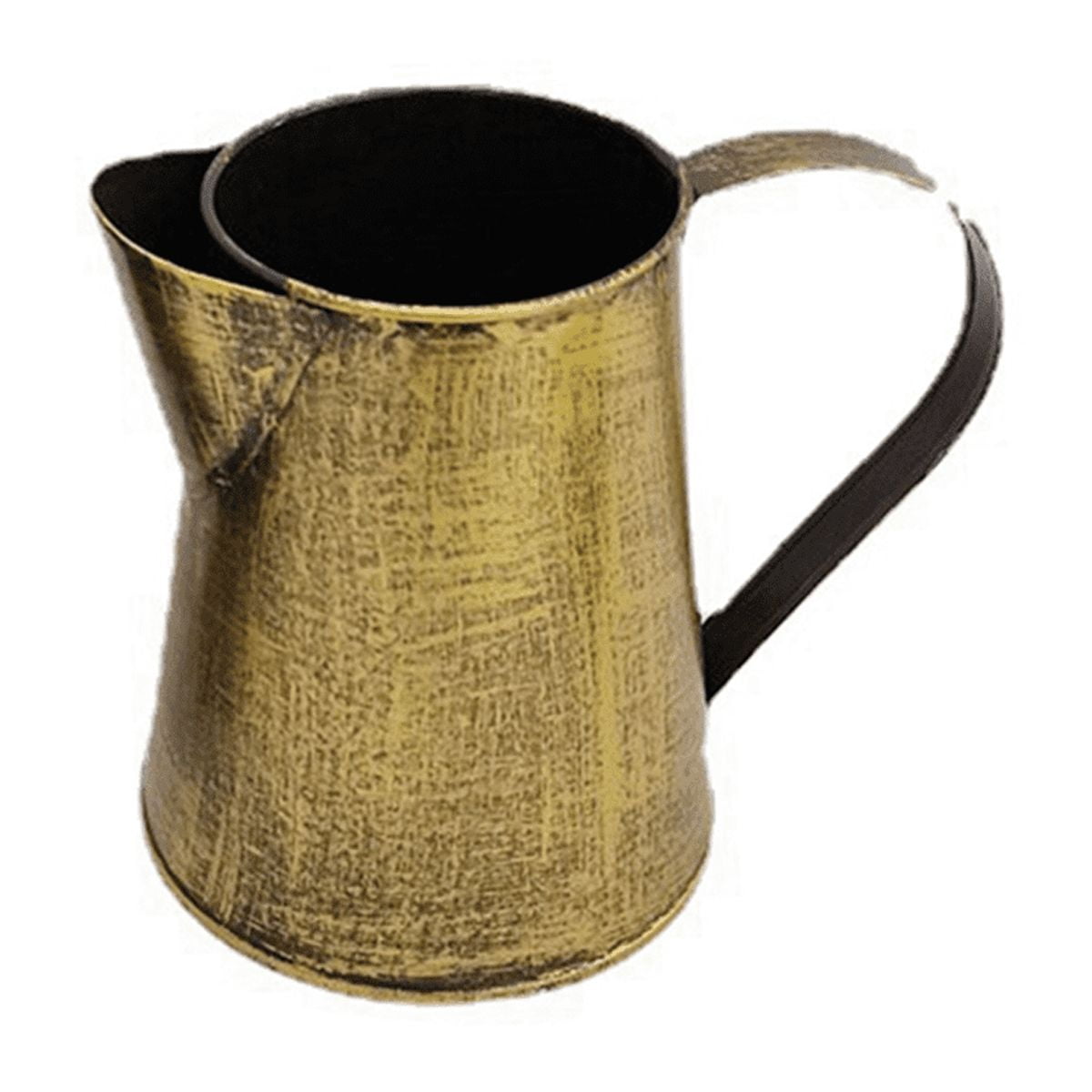 Metal Vase Decorative Shabby Pitcher Flower Holder Metal Vase with Handle for Home Garden Flowerpot Bronze