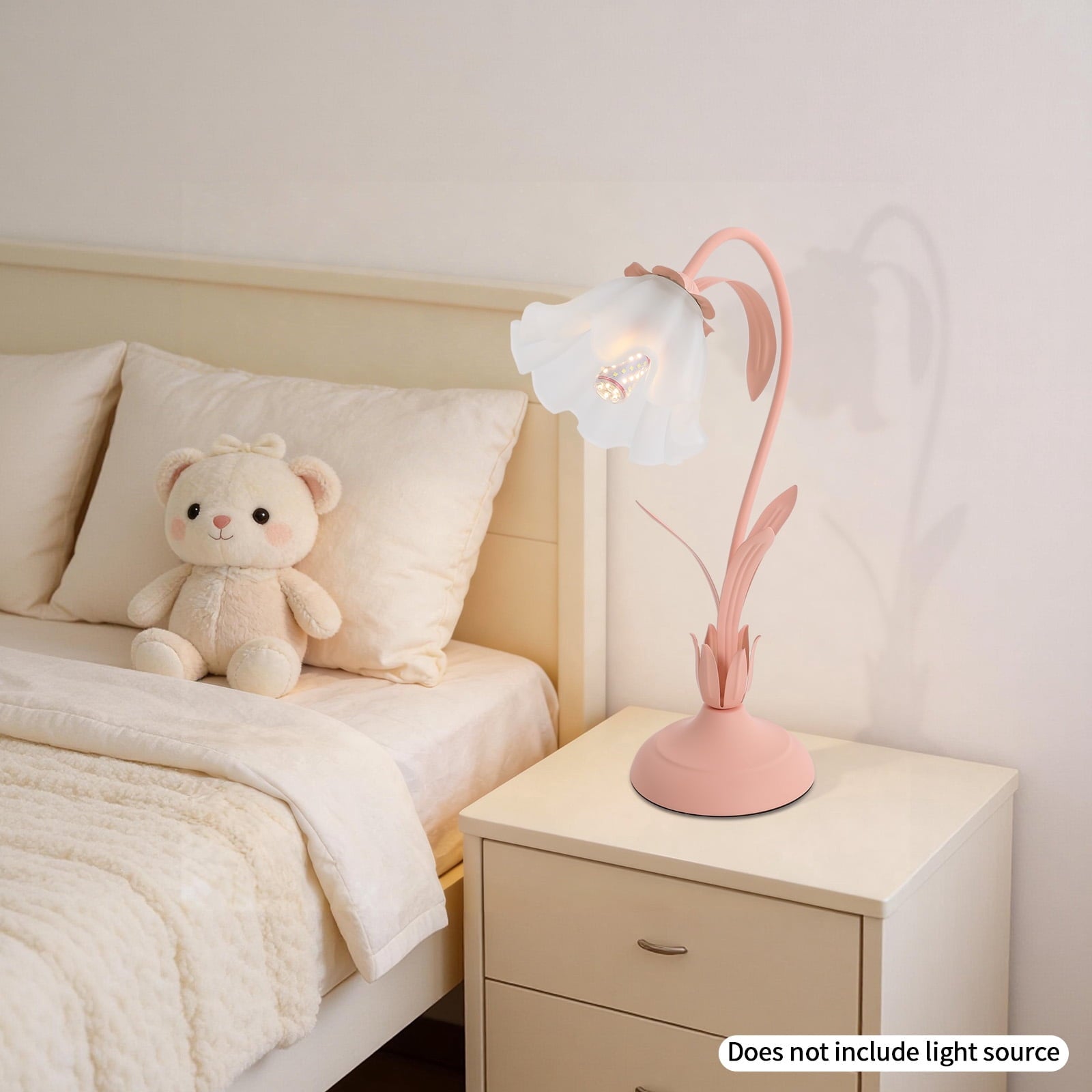 Tiffany Style Table Lamp E27 Bedside Lamp Floral Glass Lamp Dimmable Lamp+Remote