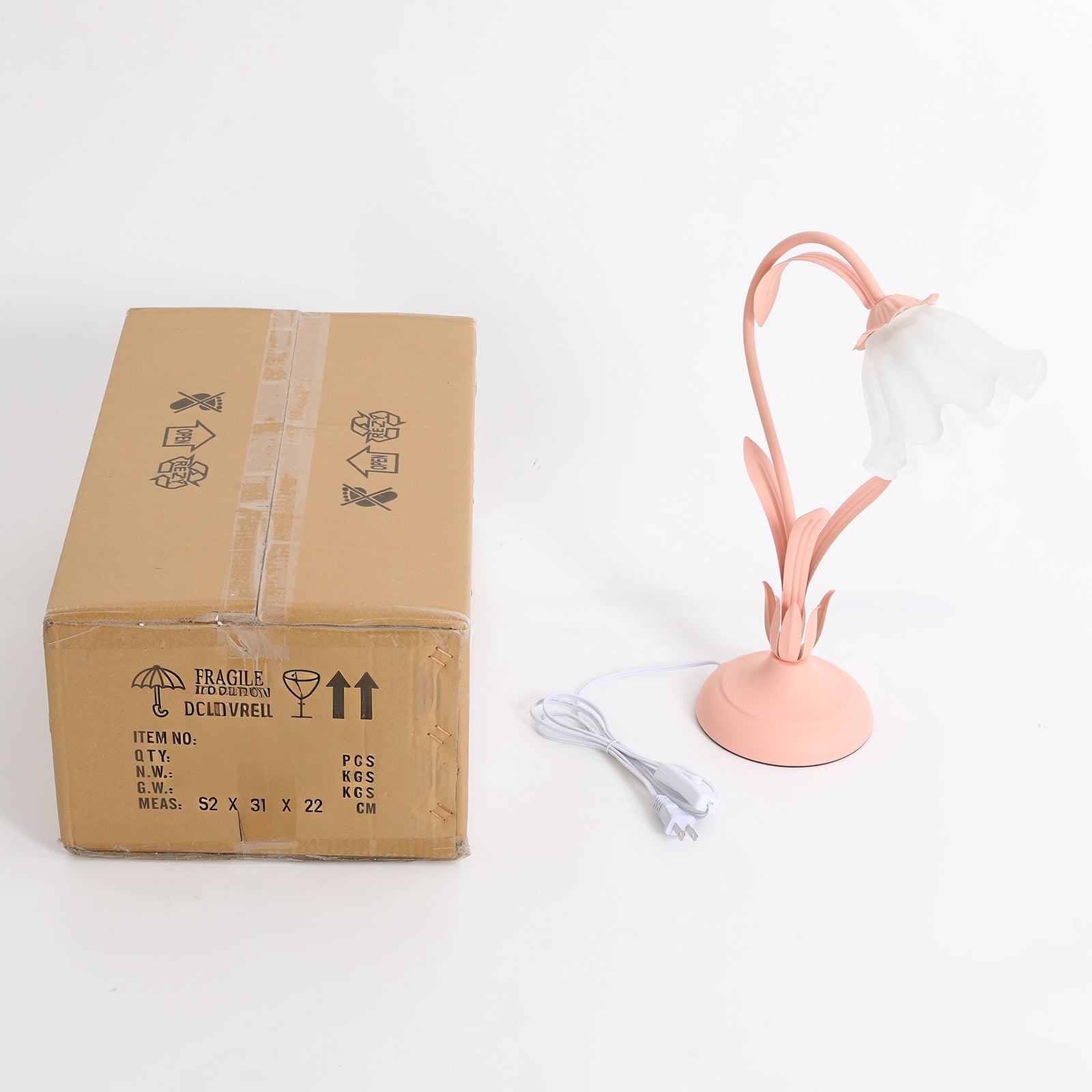 Tiffany Style Table Lamp E27 Bedside Lamp Floral Glass Lamp Dimmable Lamp+Remote