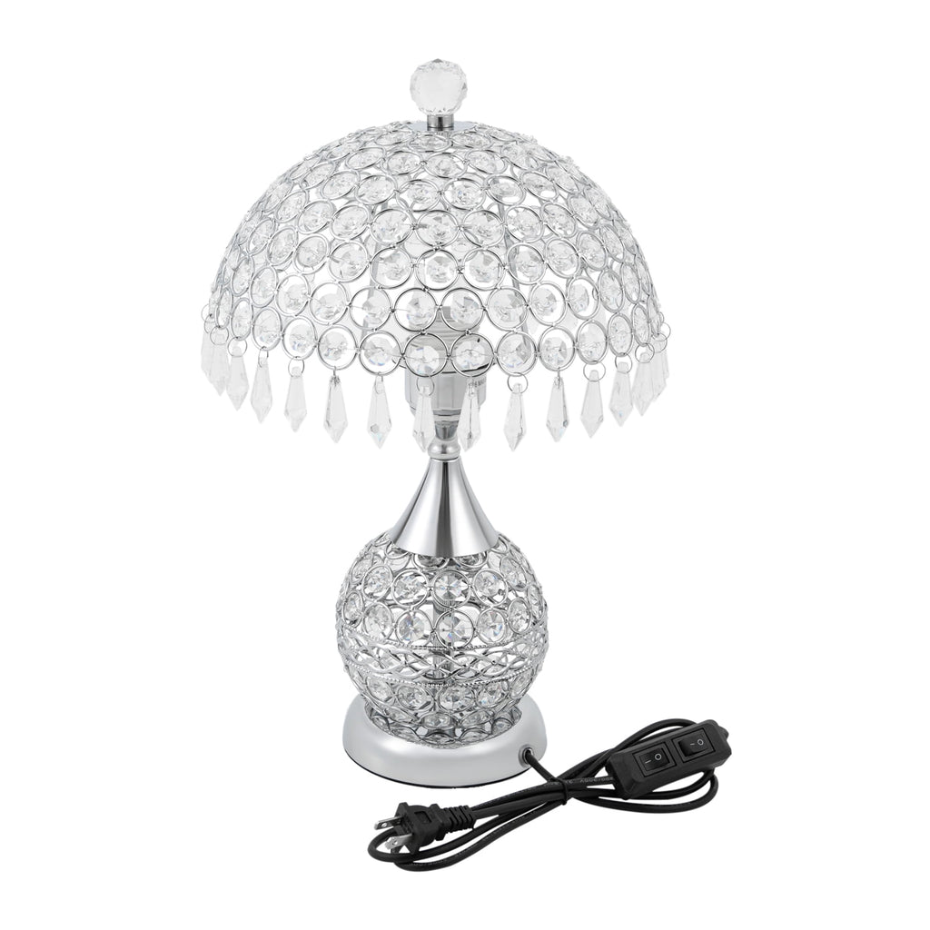 Deluxe Room Bedside Light, Vintage Crystal Table Lamp Nightstand Desk Light for Bedroom Living Room Gold