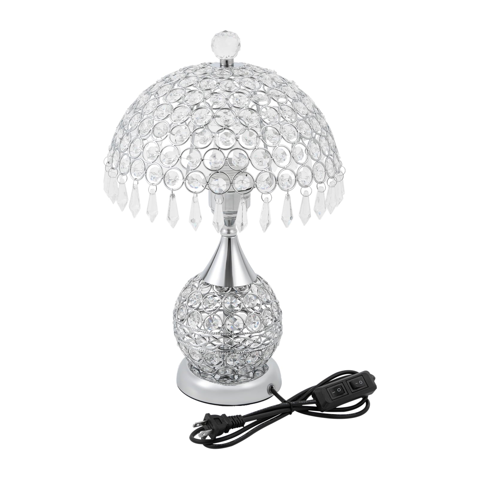 Deluxe Room Bedside Light, Vintage Crystal Table Lamp Nightstand Desk Light for Bedroom Living Room Gold