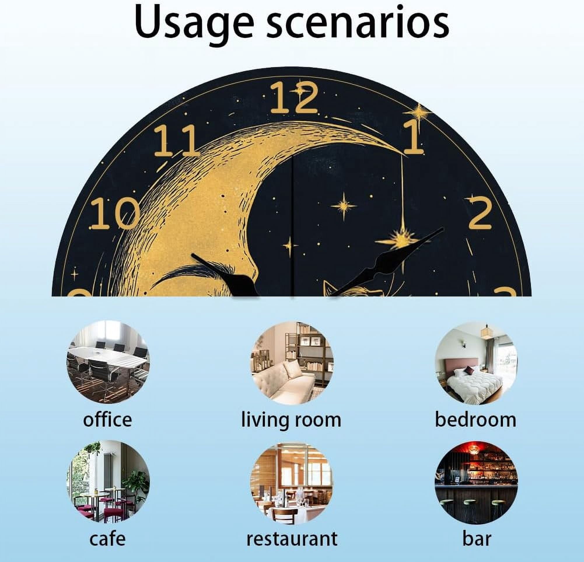 12 Inch Wall Clock Afternoon Tea Wall Clock Battery Powered Non-Tick Cake Decoration Kitchen Clock for Living Room Bedroom Home Decor Office