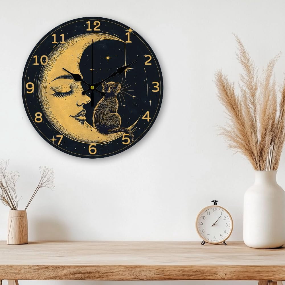 12 Inch Wall Clock Afternoon Tea Wall Clock Battery Powered Non-Tick Cake Decoration Kitchen Clock for Living Room Bedroom Home Decor Office