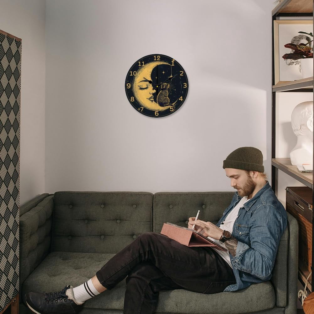 12 Inch Wall Clock Afternoon Tea Wall Clock Battery Powered Non-Tick Cake Decoration Kitchen Clock for Living Room Bedroom Home Decor Office