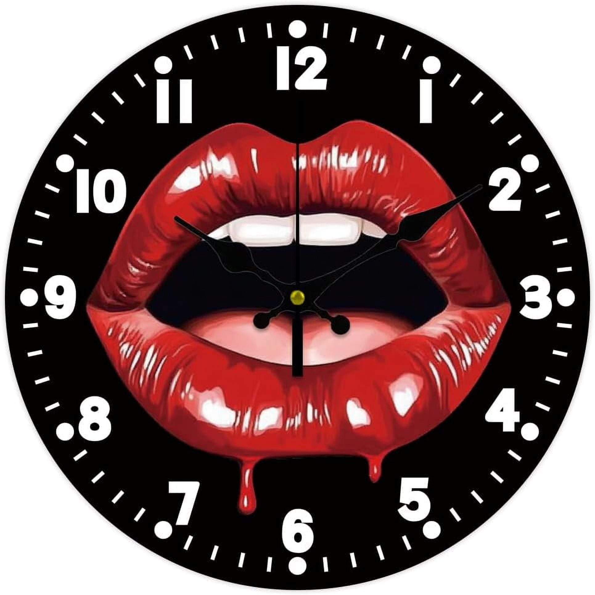 12 Inch Wall Clock Afternoon Tea Wall Clock Battery Powered Non-Tick Cake Decoration Kitchen Clock for Living Room Bedroom Home Decor Office