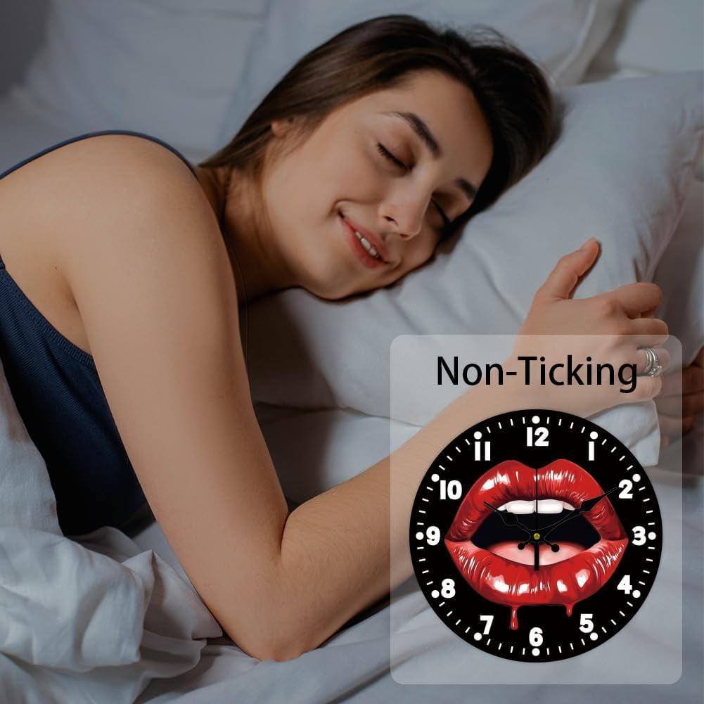 12 Inch Wall Clock Afternoon Tea Wall Clock Battery Powered Non-Tick Cake Decoration Kitchen Clock for Living Room Bedroom Home Decor Office