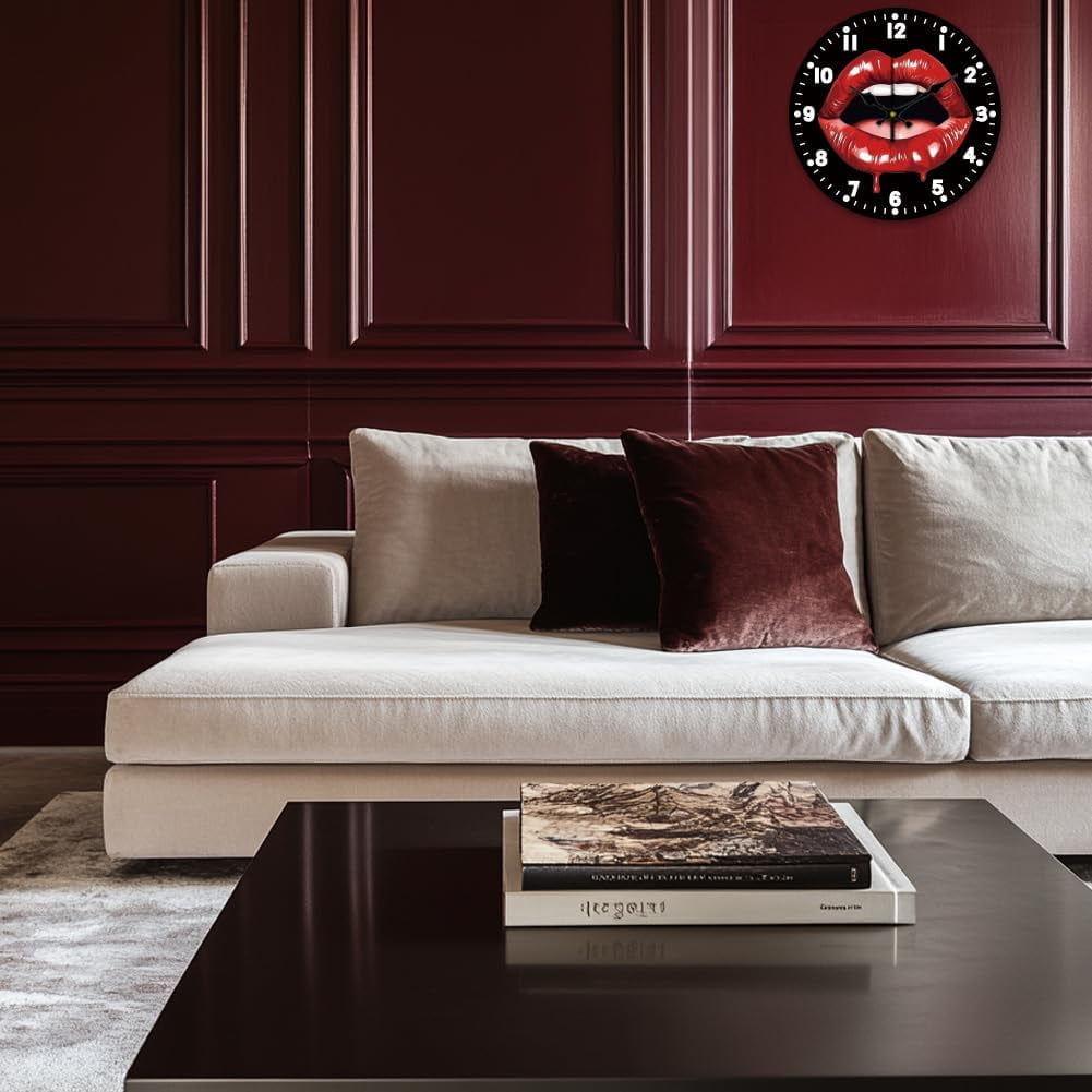 12 Inch Wall Clock Afternoon Tea Wall Clock Battery Powered Non-Tick Cake Decoration Kitchen Clock for Living Room Bedroom Home Decor Office