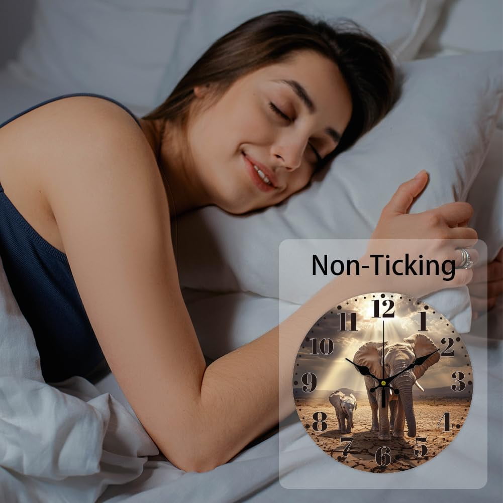 12 Inch Wall Clock Afternoon Tea Wall Clock Battery Powered Non-Tick Cake Decoration Kitchen Clock for Living Room Bedroom Home Decor Office