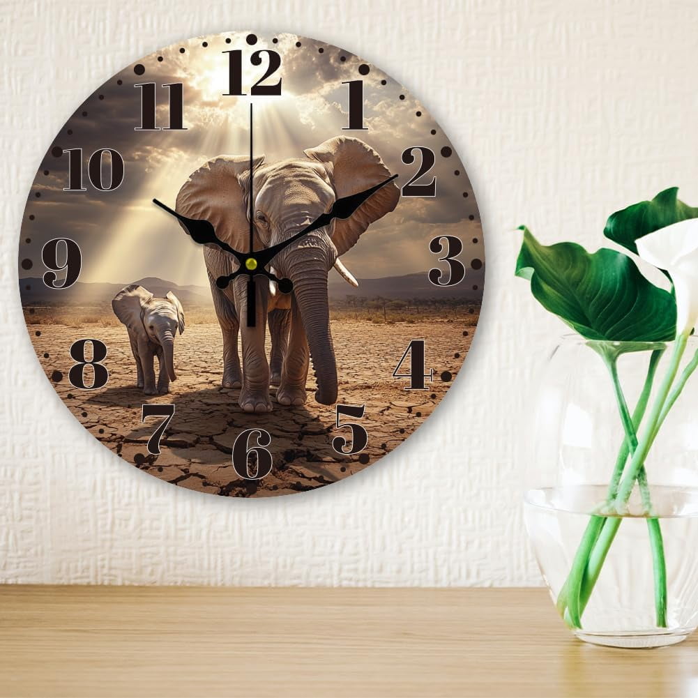 12 Inch Wall Clock Afternoon Tea Wall Clock Battery Powered Non-Tick Cake Decoration Kitchen Clock for Living Room Bedroom Home Decor Office