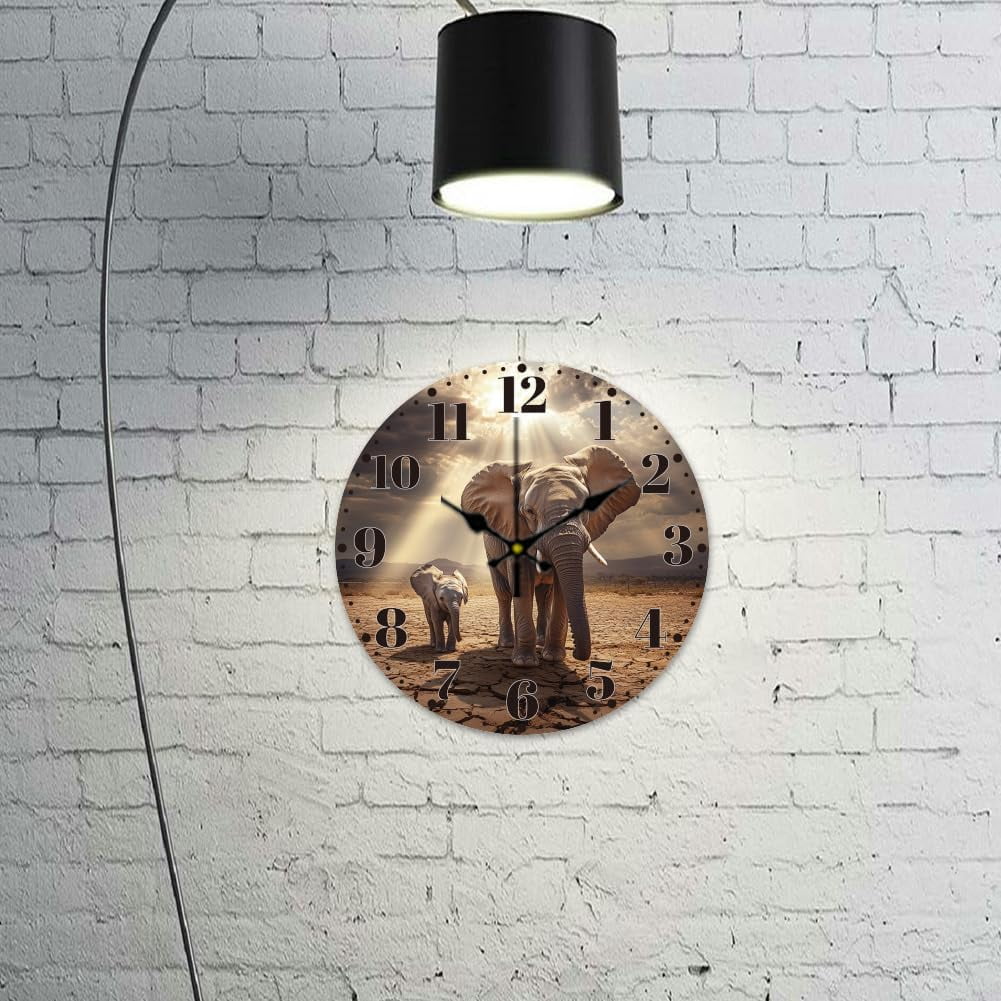 12 Inch Wall Clock Afternoon Tea Wall Clock Battery Powered Non-Tick Cake Decoration Kitchen Clock for Living Room Bedroom Home Decor Office