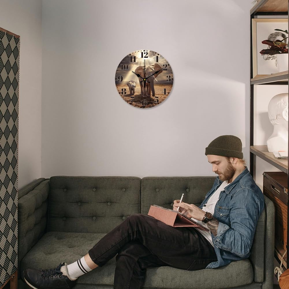 12 Inch Wall Clock Afternoon Tea Wall Clock Battery Powered Non-Tick Cake Decoration Kitchen Clock for Living Room Bedroom Home Decor Office