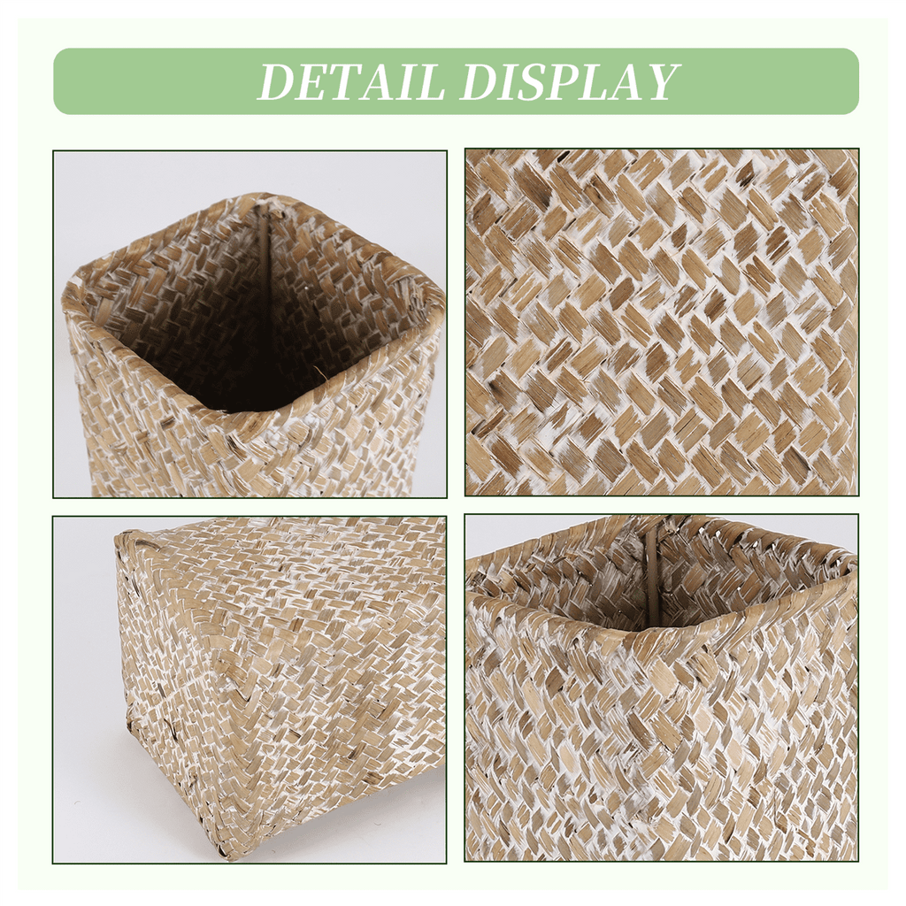 Rattan Flower Vase Bamboo Baskets Decoration Vases Fruit Basket Tall for Home Decor White