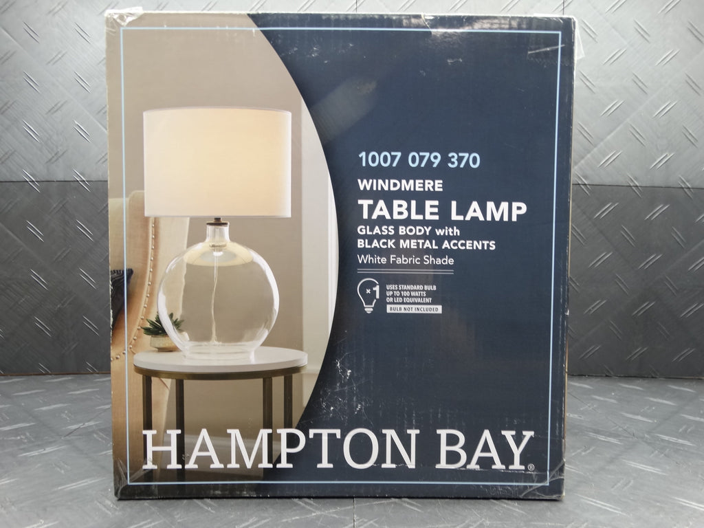 Hampton Bay 21.5” Clear Glass Table Lamp