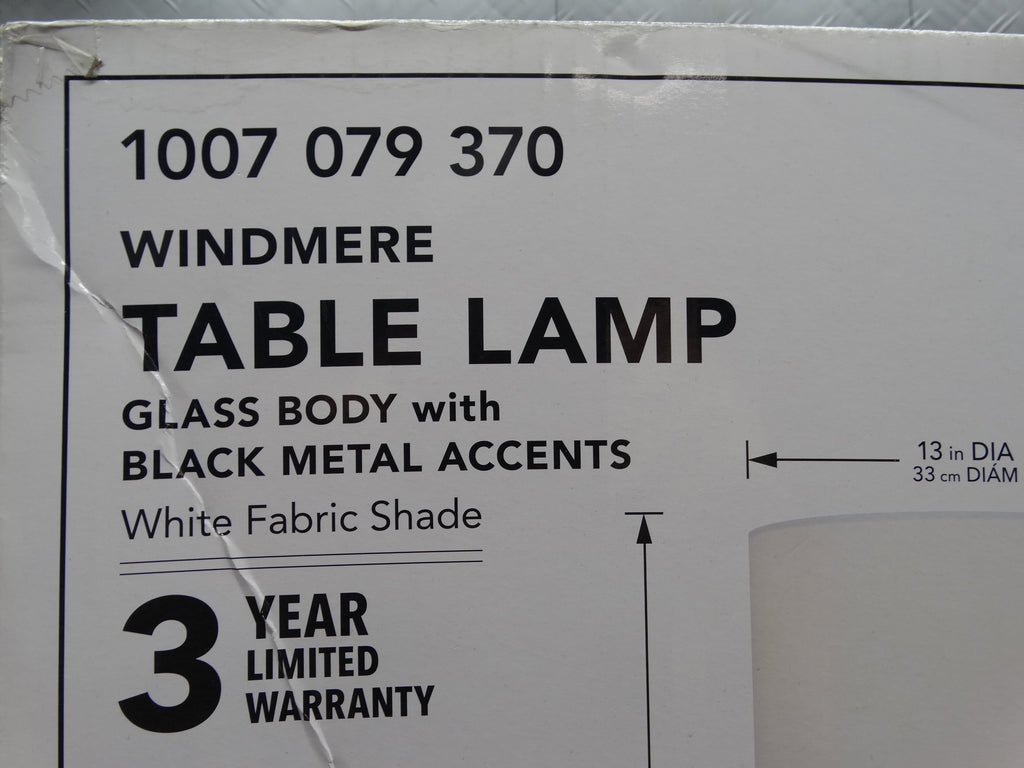 Hampton Bay 21.5” Clear Glass Table Lamp