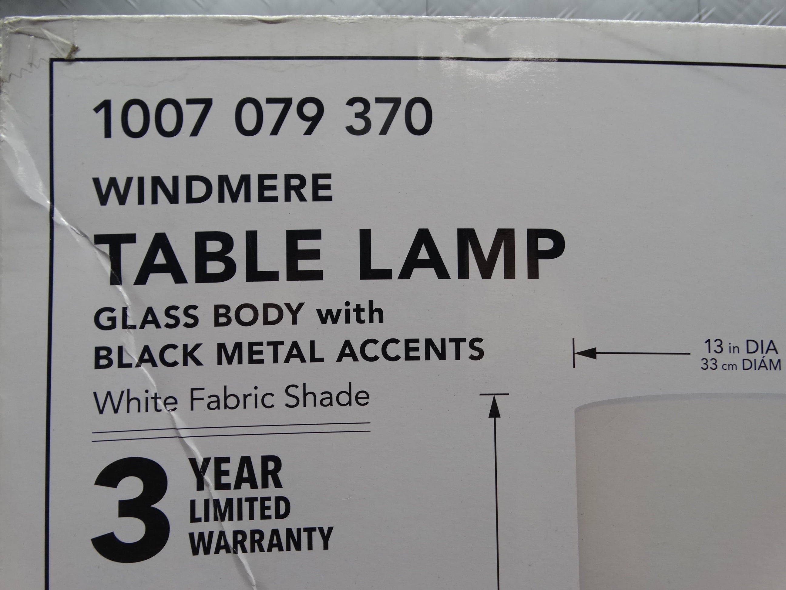 Hampton Bay 21.5” Clear Glass Table Lamp