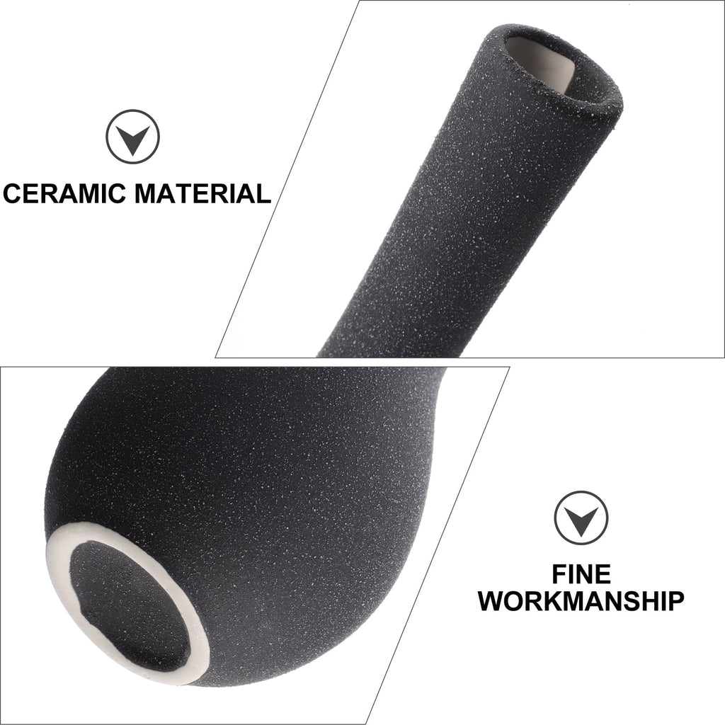 1Pc Ceramics Art Vase Adornment Decorative Floral Pot Homestay Ornament (Black)