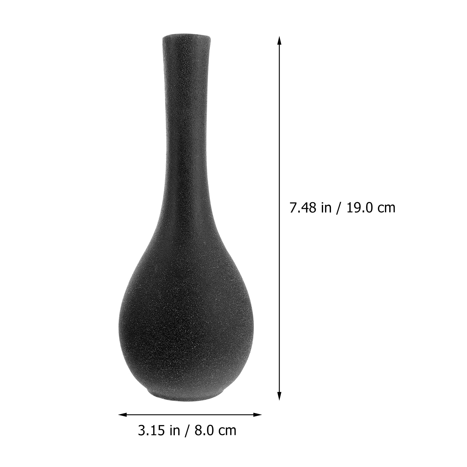 1Pc Ceramics Art Vase Adornment Decorative Floral Pot Homestay Ornament (Black)