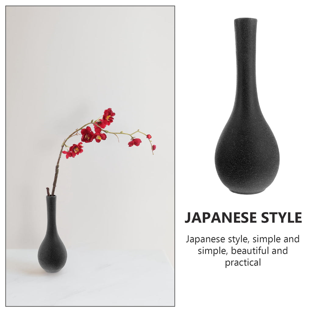 1Pc Ceramics Art Vase Adornment Decorative Floral Pot Homestay Ornament (Black)