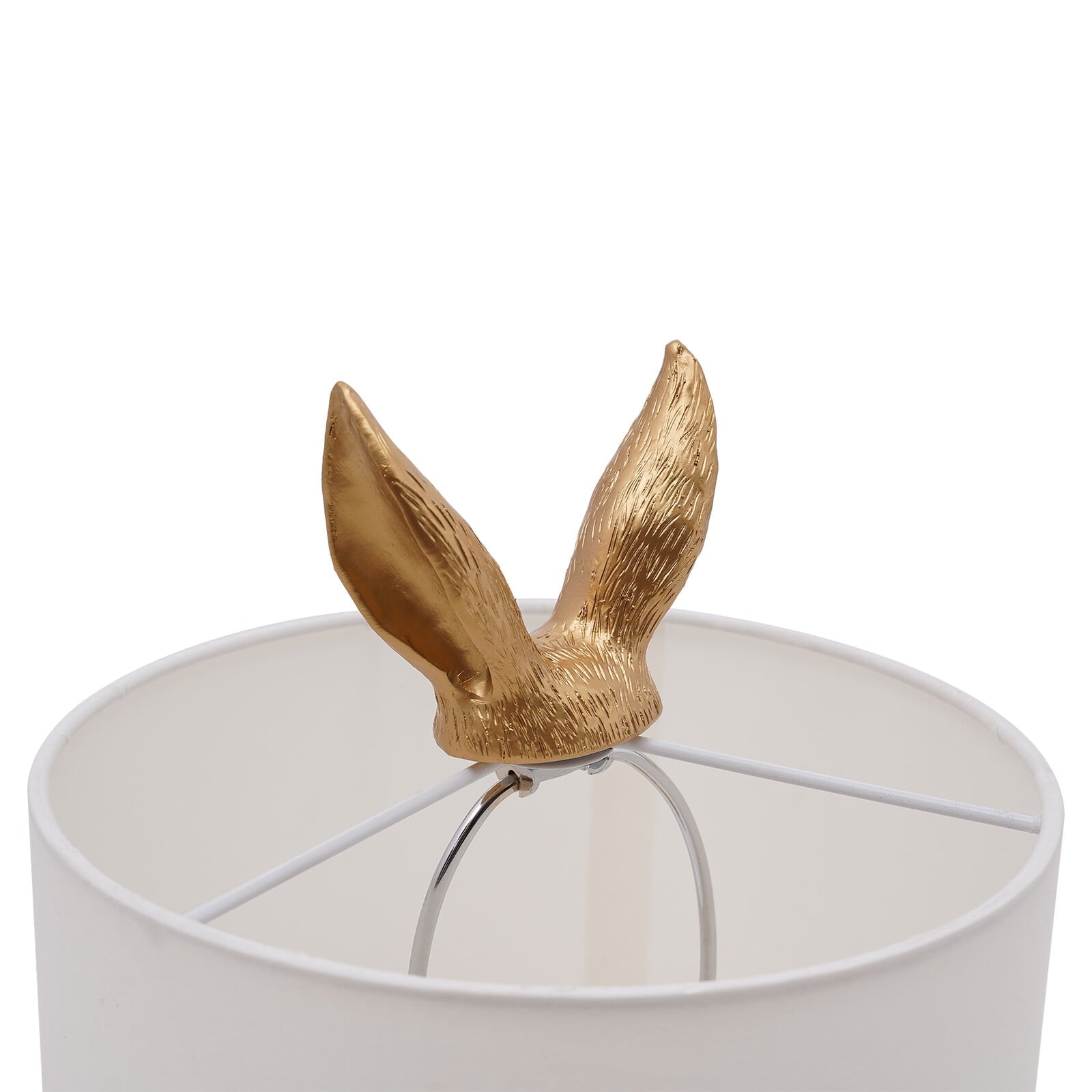 Rabbit Lamp 20” Rabbit Decorative Golden Table Lamp with White Shade