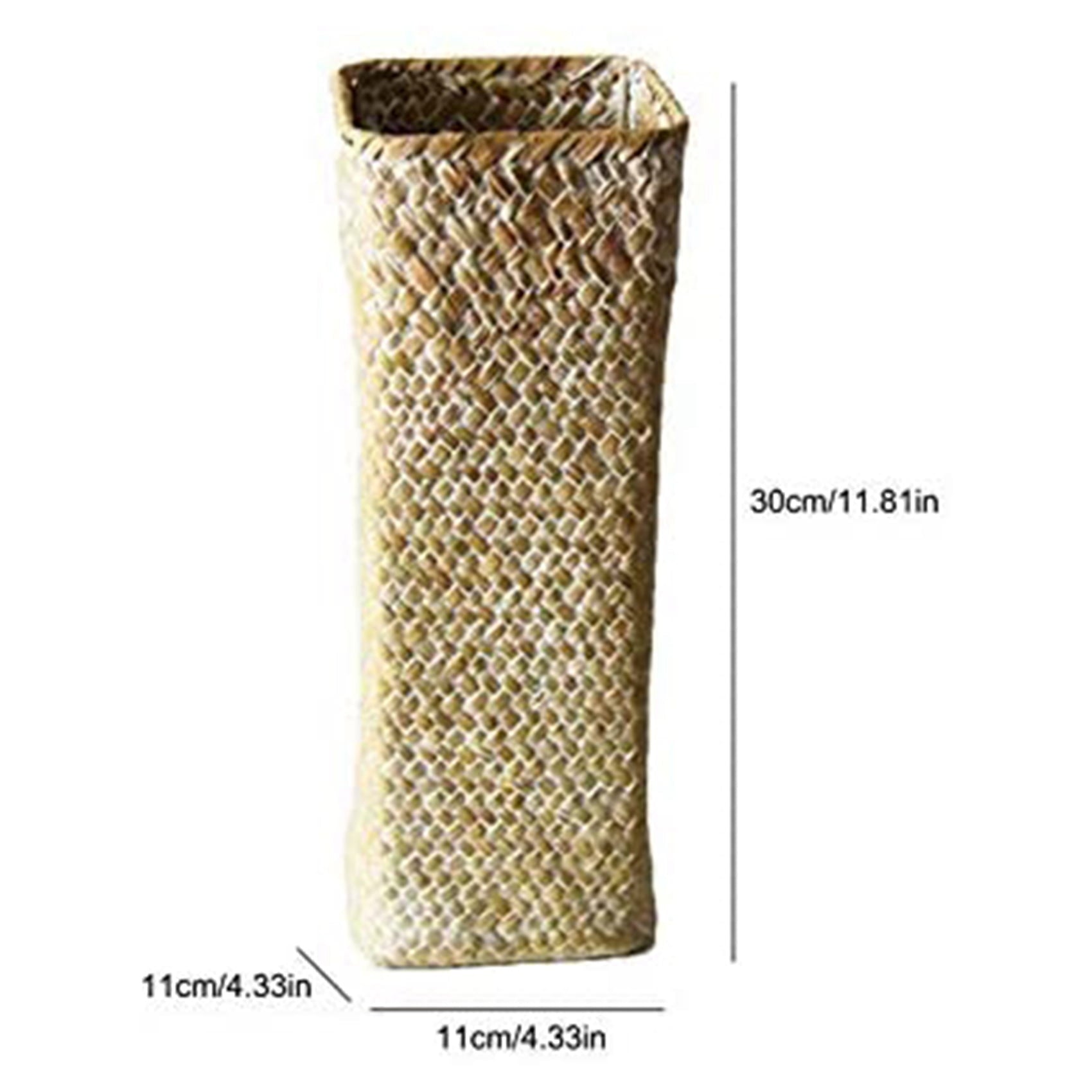Rattan Flower Vase Bamboo Baskets Decoration Vases Flower Fruit Basket Flower Vase Tall Vases for Home Decor Brown