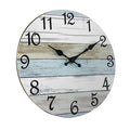 Wall Clock Bathroom Clock, Rustic Clocks Battery Operated, Silent Non Ticking Wooden Coastal-Each Home Decor