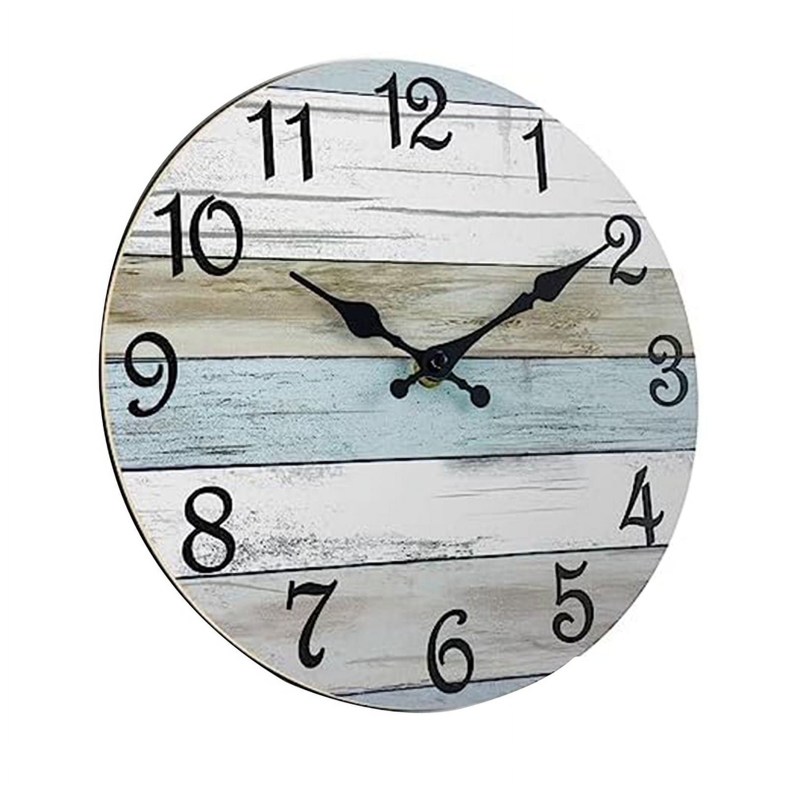 Wall Clock Bathroom Clock, Rustic Clocks Battery Operated, Silent Non Ticking Wooden Coastal-Each Home Decor
