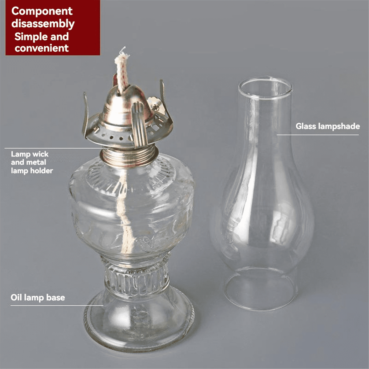 Rustic Oil Lamp Vintage Glass Coal Lamps for Indoor Use Home Decor Lighting Lantern White