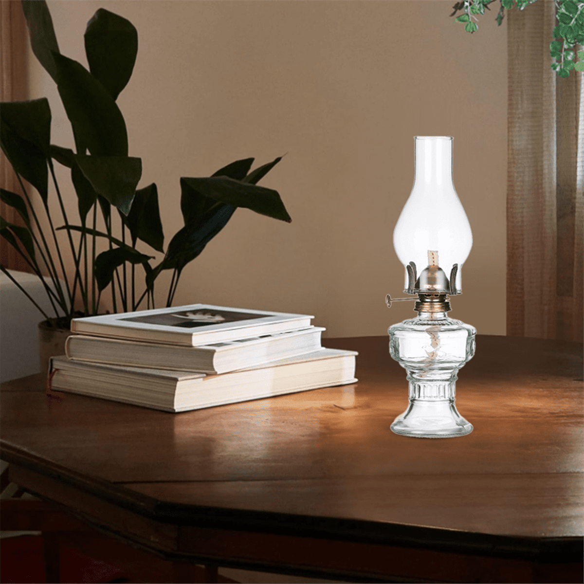 Rustic Oil Lamp Vintage Glass Coal Lamps for Indoor Use Home Decor Lighting Lantern White