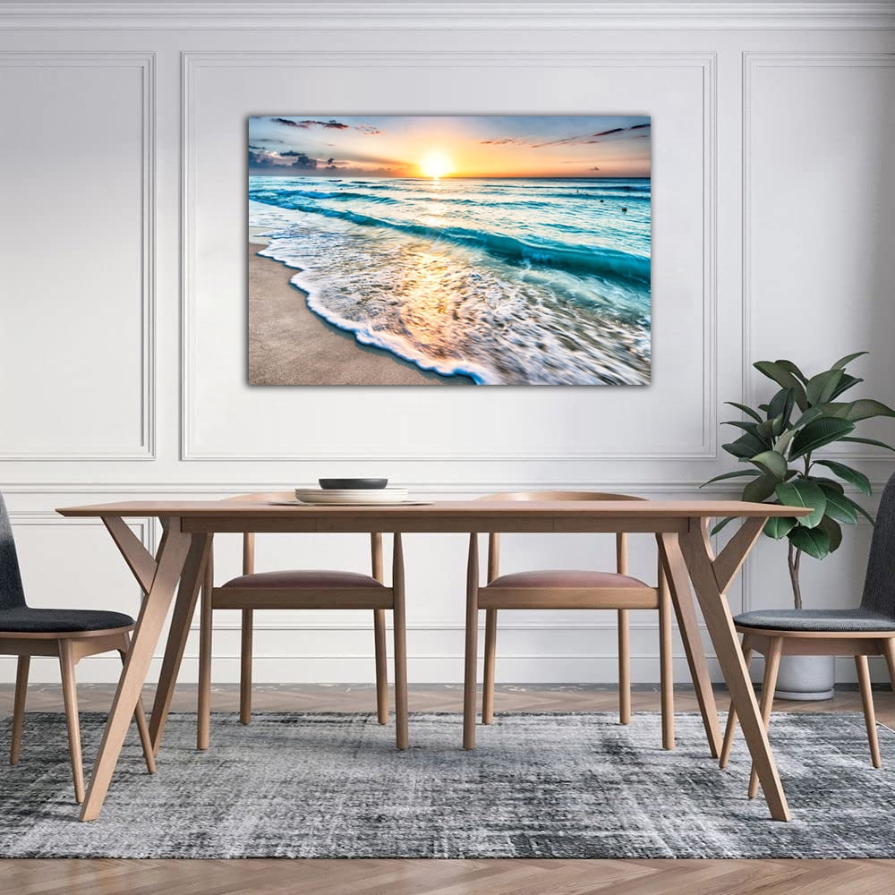 Sunrise Ocean Poster Sunset Beach Seascape Print Canvas Poster Wall Art Picture Living Room Office Decoration Painting Room Aesthetic
