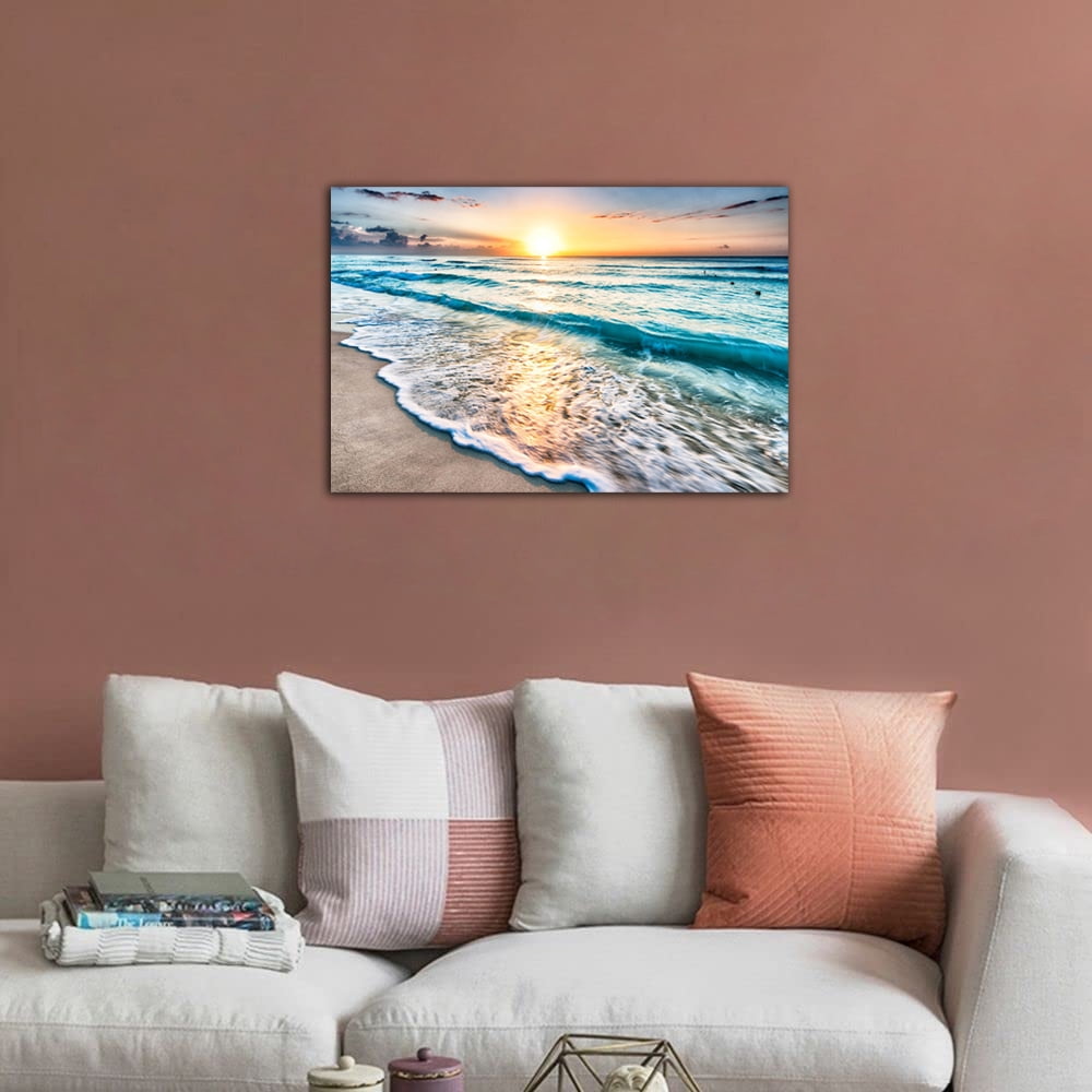 Sunrise Ocean Poster Sunset Beach Seascape Print Canvas Poster Wall Art Picture Living Room Office Decoration Painting Room Aesthetic