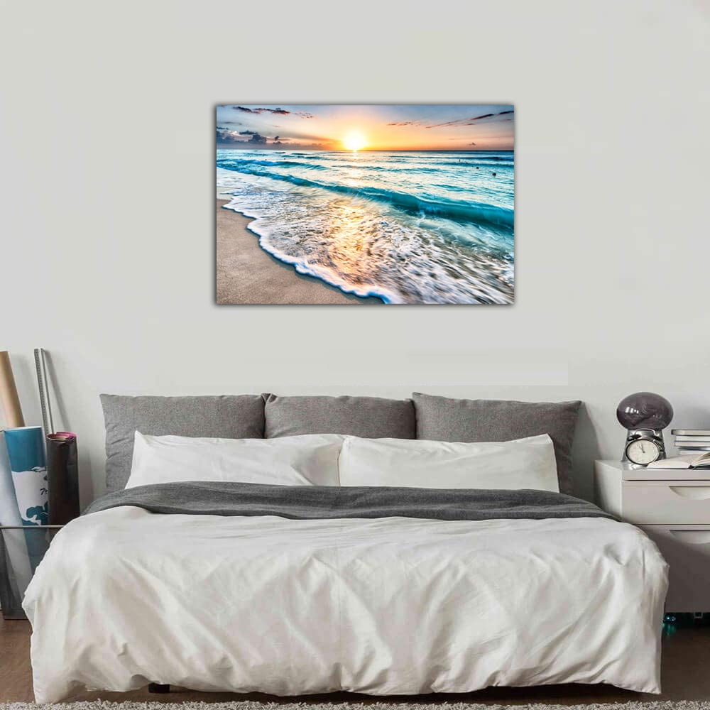 Sunrise Ocean Poster Sunset Beach Seascape Print Canvas Poster Wall Art Picture Living Room Office Decoration Painting Room Aesthetic