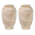 2X Wooden Vase Decoration Living Room Table Solid Wood Ware Flower Bottle Ornament Home Decoration
