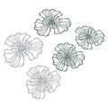 5PCS Metal Wall Art, Bathroom Decor Wall Art Gold Bathroom Decor 3D Wall Decor Gold Wall Art Flower Wall Decor