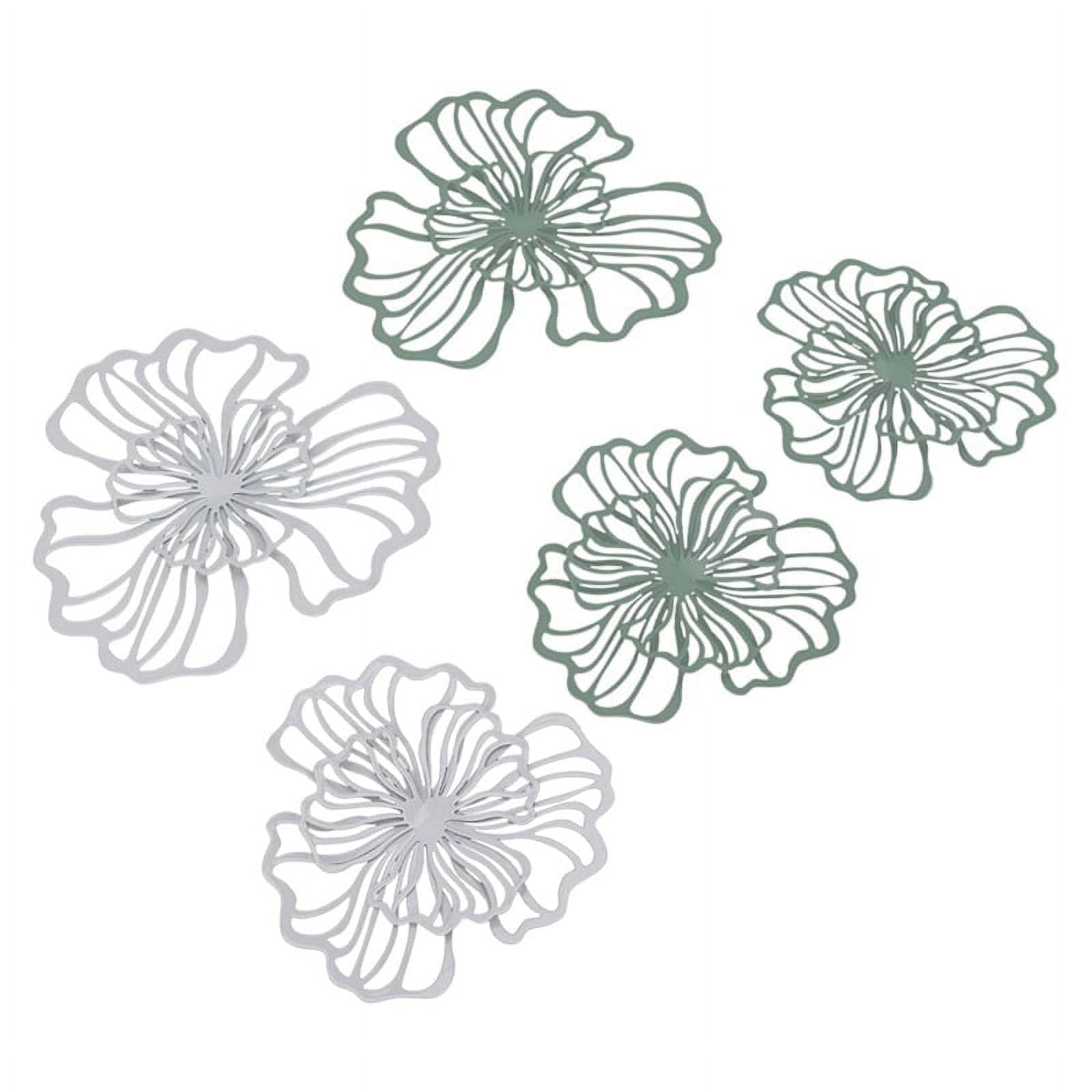 5PCS Metal Wall Art, Bathroom Decor Wall Art Gold Bathroom Decor 3D Wall Decor Gold Wall Art Flower Wall Decor