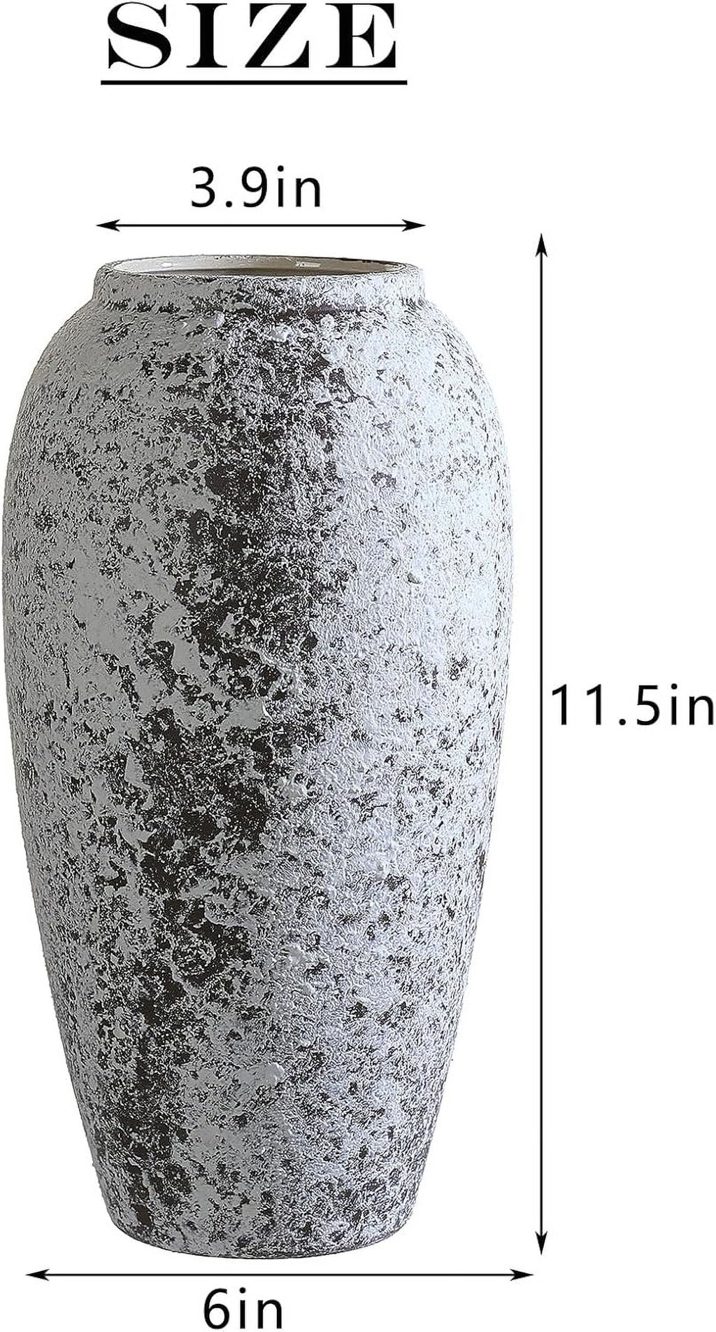 Rustic Large Ceramic Vase, Vintage Floor Tall Flower Vase Distressed Farmhouse Decor for Living Room Entryway Table Centerpieces,Shelf, Kitchen, Wedding, Home Decor