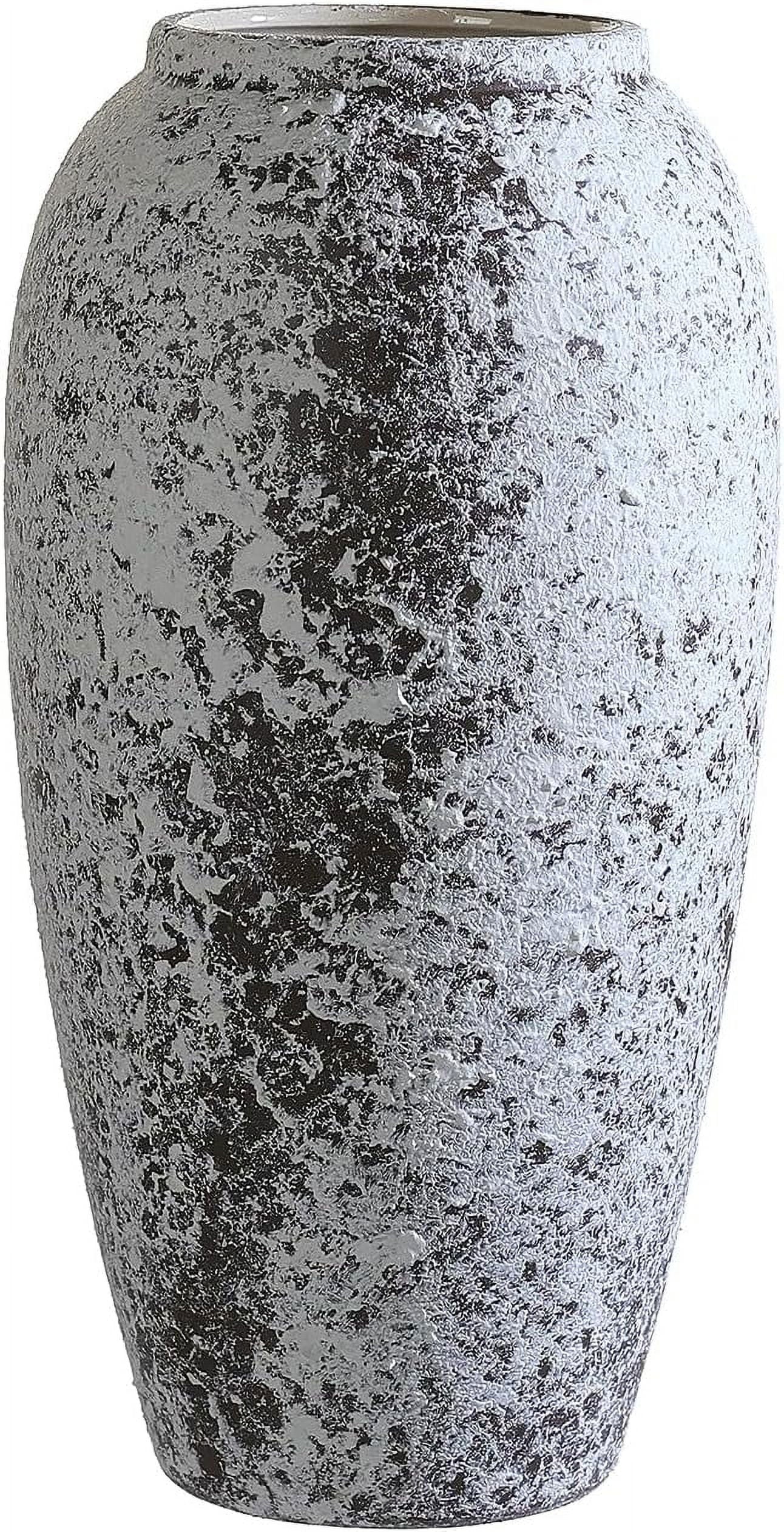 Rustic Large Ceramic Vase, Vintage Floor Tall Flower Vase Distressed Farmhouse Decor for Living Room Entryway Table Centerpieces,Shelf, Kitchen, Wedding, Home Decor