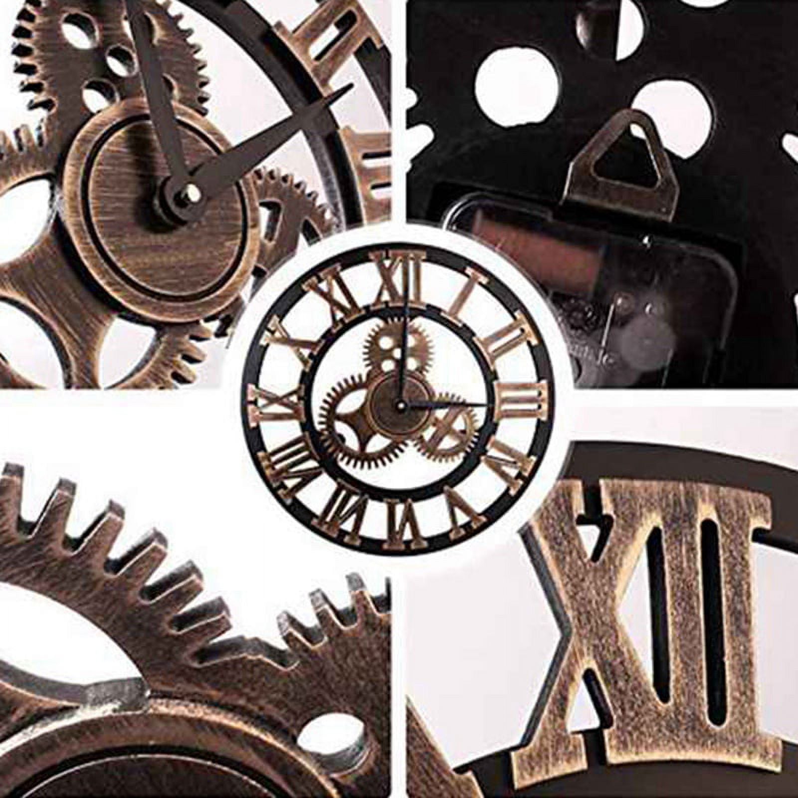 Wooden Wall Clock Vintage Gear Clock Us Style Living Room 30Cm