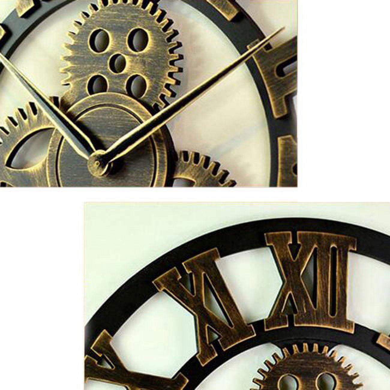 Wooden Wall Clock Vintage Gear Clock Us Style Living Room 30Cm
