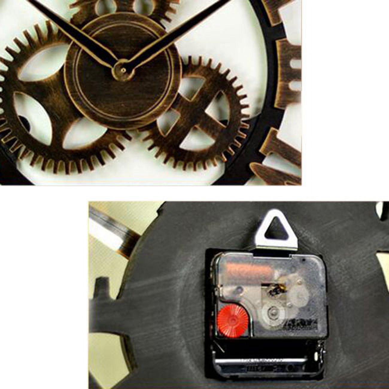 Wooden Wall Clock Vintage Gear Clock Us Style Living Room 30Cm