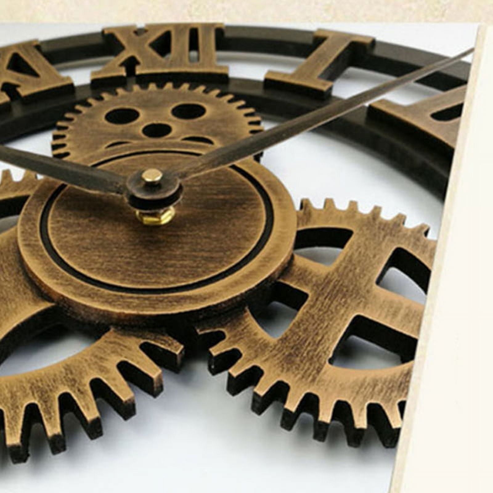 Wooden Wall Clock Vintage Gear Clock Us Style Living Room 30Cm