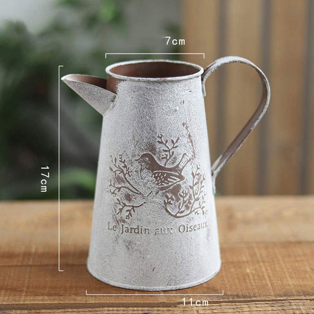 Watering Can Vase French Jug Home Decoration Garden Decoration Vase Flower Arrangement Iron Flower Making Gardening 17cm