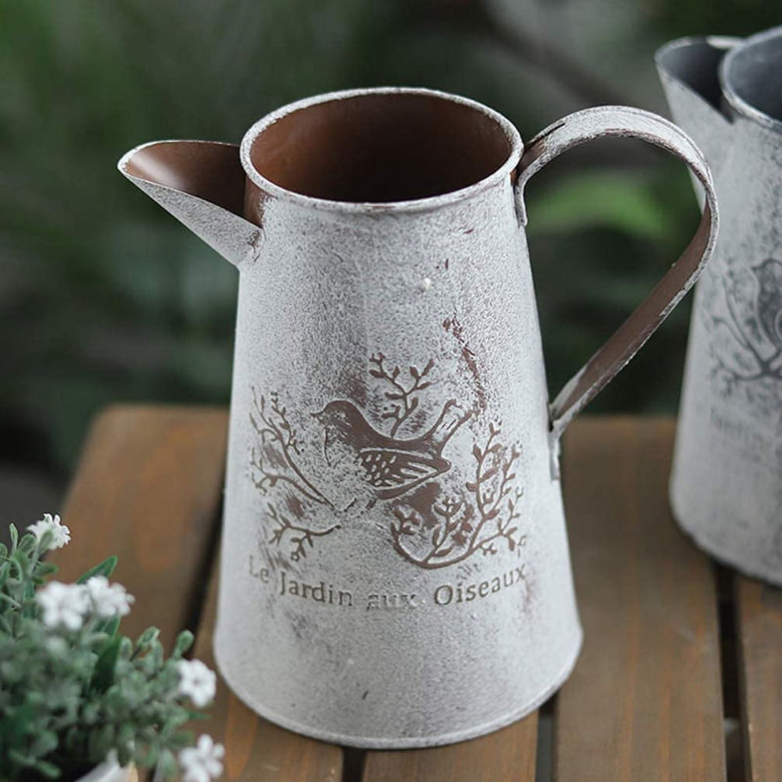 Watering Can Vase French Jug Home Decoration Garden Decoration Vase Flower Arrangement Iron Flower Making Gardening 17cm