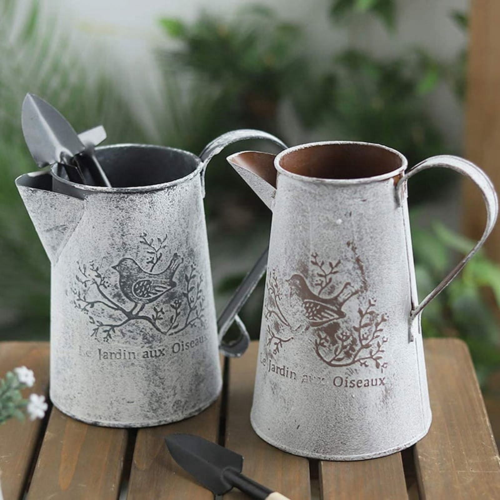 Watering Can Vase French Jug Home Decoration Garden Decoration Vase Flower Arrangement Iron Flower Making Gardening 17cm