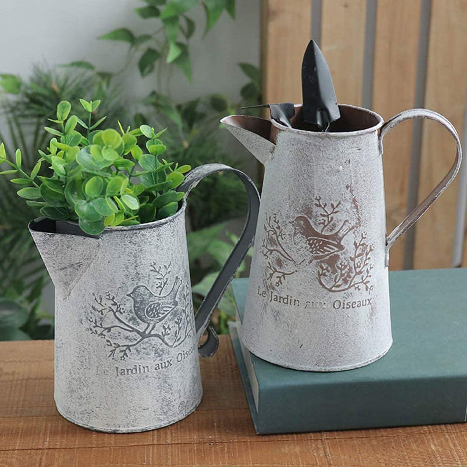 Watering Can Vase French Jug Home Decoration Garden Decoration Vase Flower Arrangement Iron Flower Making Gardening 17cm