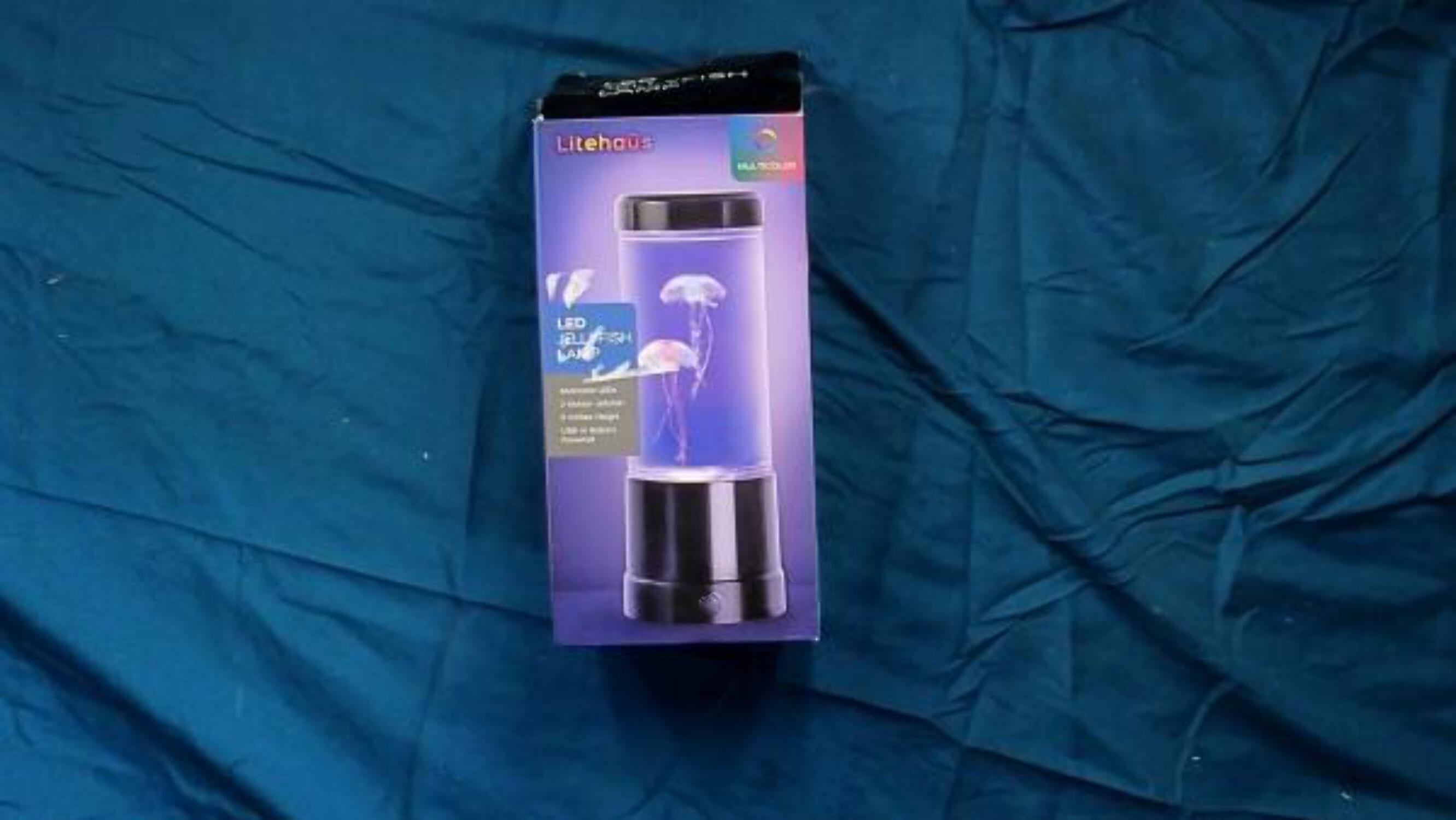 Open Box 9 in. Black Indoor Jellyfish Table Lamp with RGB LED (Box Damaged)