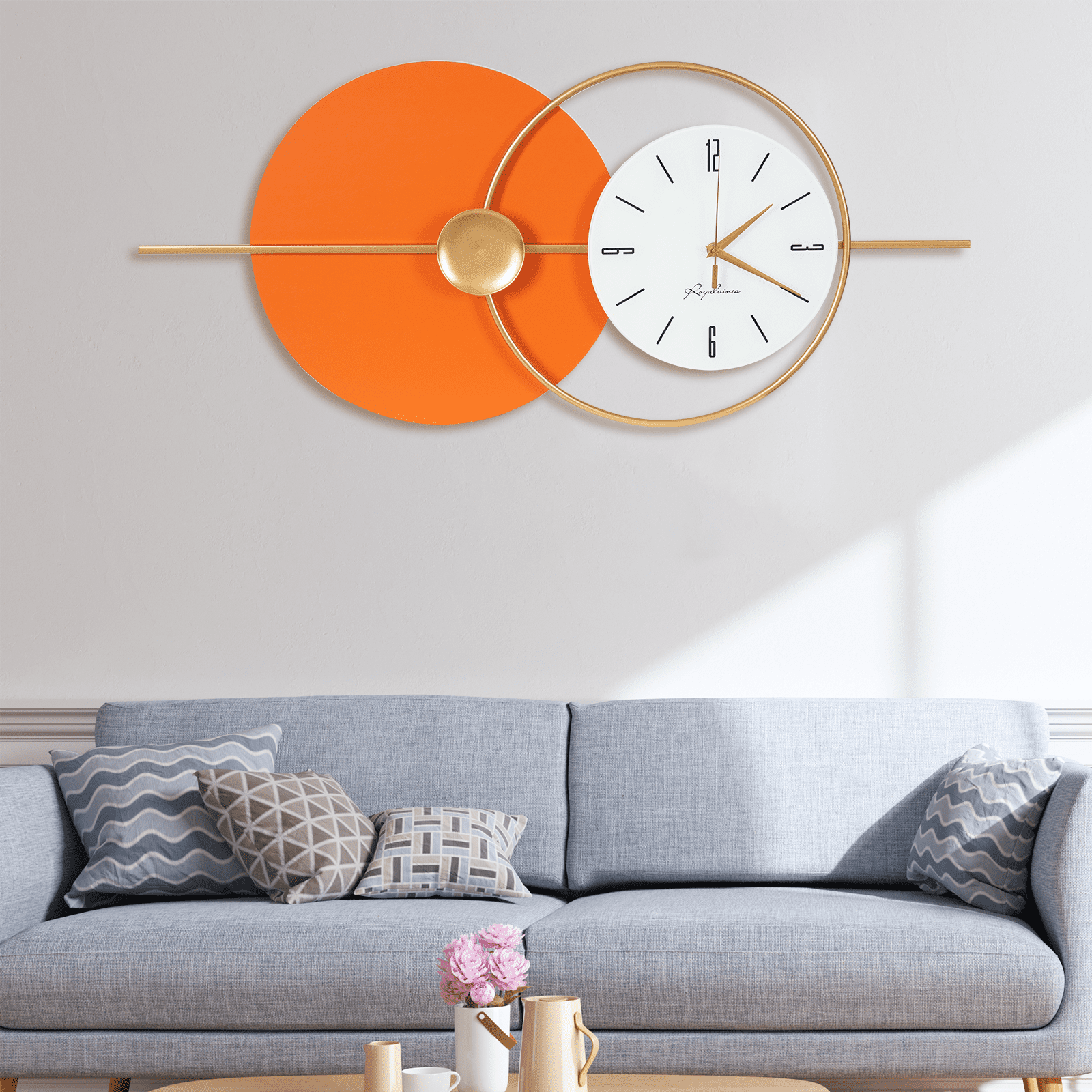 Silent Wall Clock, 20dB Quiet Operation with Arabic Numerals, Iron and Glass Construction, Perfect for Bedrooms and Hotels