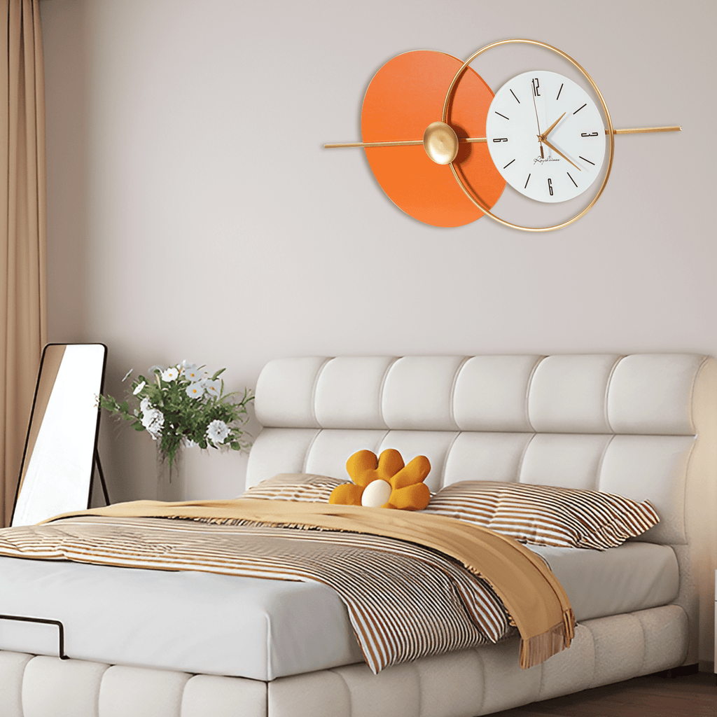 Silent Wall Clock, 20dB Quiet Operation with Arabic Numerals, Iron and Glass Construction, Perfect for Bedrooms and Hotels