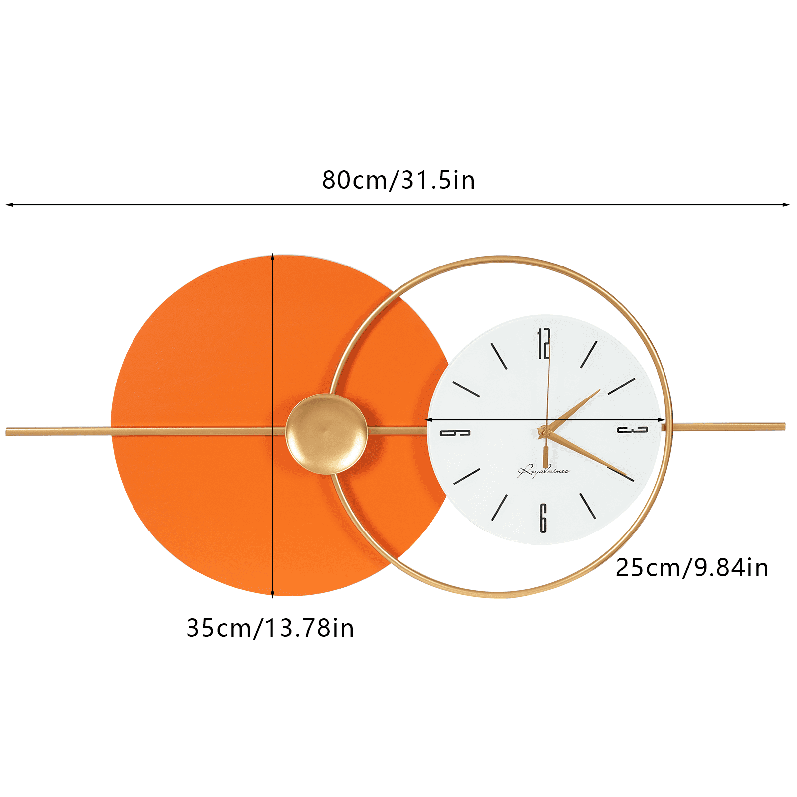 Silent Wall Clock, 20dB Quiet Operation with Arabic Numerals, Iron and Glass Construction, Perfect for Bedrooms and Hotels
