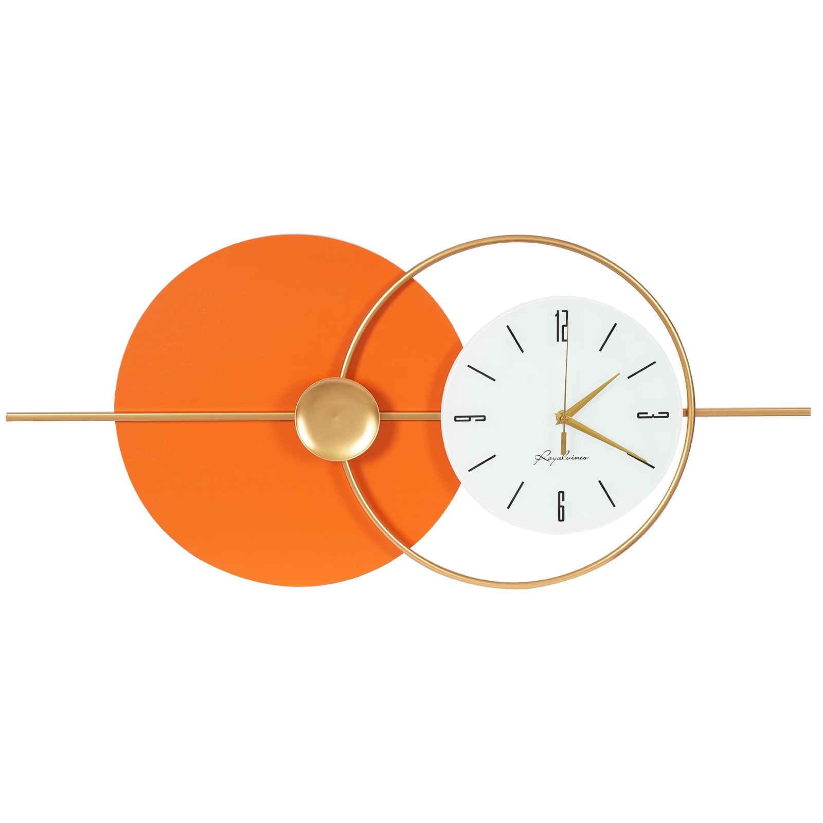 Silent Wall Clock, 20dB Quiet Operation with Arabic Numerals, Iron and Glass Construction, Perfect for Bedrooms and Hotels