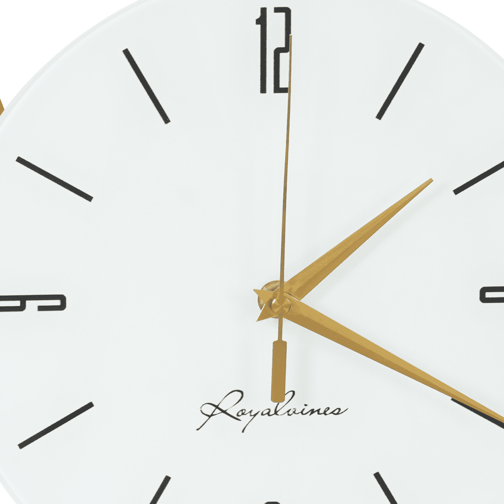 Silent Wall Clock, 20dB Quiet Operation with Arabic Numerals, Iron and Glass Construction, Perfect for Bedrooms and Hotels